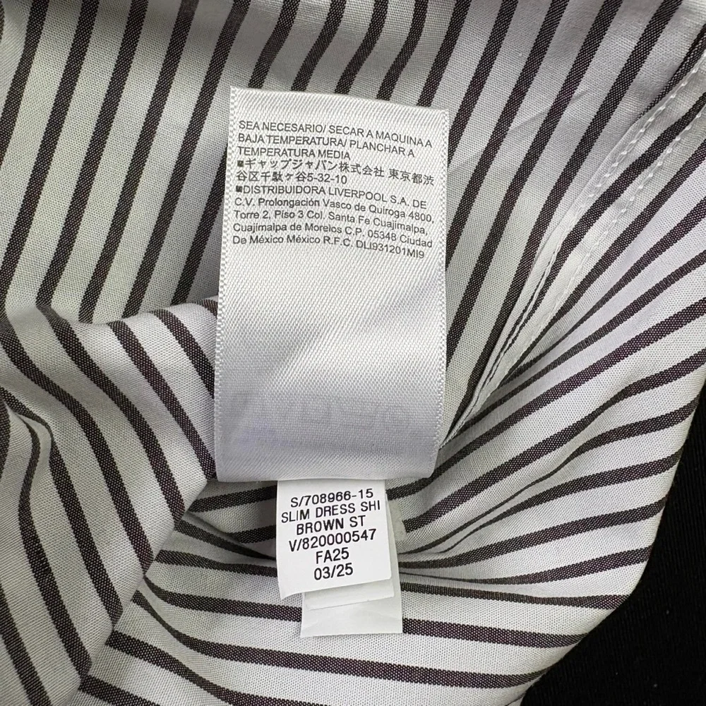 Slim Fit Men's Stripe Dress Shirt - White & Navy Brand New Without Tags